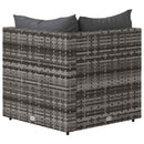 hjørnemoduler til havesofa 2 stk. med hynder polyrattan grå