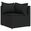 hjørnemoduler til havesofa 2 stk. med hynder polyrattan sort