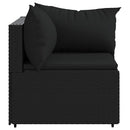 hjørnemoduler til havesofa 2 stk. med hynder polyrattan sort