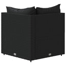 hjørnemoduler til havesofa 2 stk. med hynder polyrattan sort