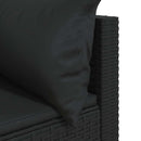 hjørnemoduler til havesofa 2 stk. med hynder polyrattan sort
