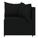 hjørnemoduler til havesofa 2 stk. med hynder polyrattan sort