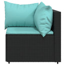 hjørnemodul til havesofa med hynder polyrattan sort