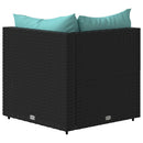 hjørnemodul til havesofa med hynder polyrattan sort