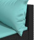 hjørnemodul til havesofa med hynder polyrattan sort
