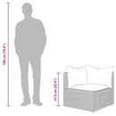 hjørnemodul til havesofa med hynder polyrattan sort