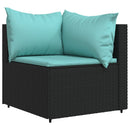 hjørnemoduler til havesofa 2 stk. med hynder polyrattan sort