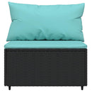 midtermodul til havesofa med hynder polyrattan sort