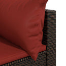 hjørnemoduler til havesofa 2 stk. med hynder polyrattan brun