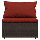 loungesæt til haven 4 dele med hynder polyrattan brun