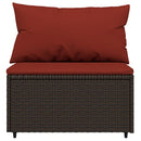 midtermodul til havesofa med hynde polyrattan brun