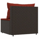 midtermodul til havesofa med hynde polyrattan brun