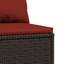 midtermoduler til havesofa 2 stk. med hynder polyrattan brun