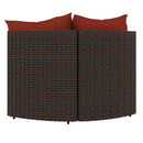 hjørnemoduler til havesofa 2 stk. med hynder polyrattan brun