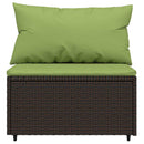 midtermodul til havesofa med hynde polyrattan brun