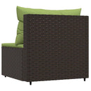 midtermodul til havesofa med hynde polyrattan brun