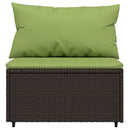 midtermoduler til havesofa 2 stk. med hynder polyrattan brun