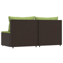 midtermoduler til havesofa 2 stk. med hynder polyrattan brun