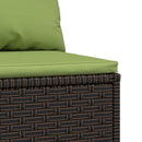 midtermoduler til havesofa 2 stk. med hynder polyrattan brun
