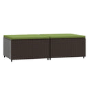 fodskamler til have 2 stk. med hynder polyrattan brun