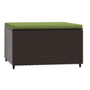 fodskamler til have 2 stk. med hynder polyrattan brun
