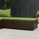 fodskamler til have 2 stk. med hynder polyrattan brun