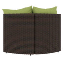 hjørnemoduler til havesofa 2 stk. med hynder polyrattan brun