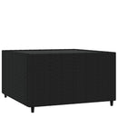 havebord 50x50x30 cm firkantet polyrattan sort
