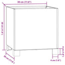 plantekasse med ben 30x30x30 cm cortenstål rustfarvet