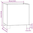 plantekasse med ben 30x30x30 cm cortenstål rustfarvet
