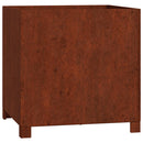 plantekasser med ben 2 stk. 50x50x50 cm cortenstål rustfarvet