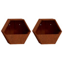 væghængte plantekasser 2 stk. 30x10x25 cm cortenstål rustfarvet