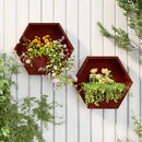 væghængte plantekasser 2 stk. 46x10x40 cm cortenstål rustfarvet