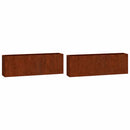 væghængte plantekasser 2 stk. 53x10x17 cm cortenstål rustfarvet