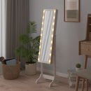 fritstående spejl med LED 34x37x146 cm hvid