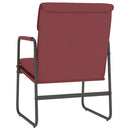loungestol 55x64x80 cm kunstlæder vinrød