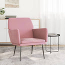 lænestol 62x79x79 cm velour lyserød