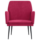 lænestol 62x79x79 cm velour vinrød