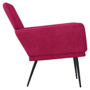 lænestol 62x79x79 cm velour vinrød