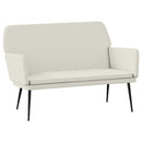 bænk 108x79x79 cm velour cremefarvet