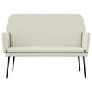 bænk 108x79x79 cm velour cremefarvet