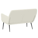 bænk 108x79x79 cm velour cremefarvet