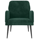 lænestol 62x79x79 cm velour mørkegrøn