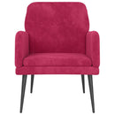 lænestol 62x79x79 cm velour vinrød