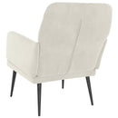 lænestol 62x79x79 cm velour cremefarvet