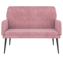 bænk 108x79x79 cm velour lyserød