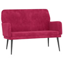 bænk 108x79x79 cm velour vinrød