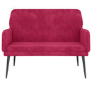 bænk 108x79x79 cm velour vinrød