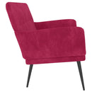 bænk 108x79x79 cm velour vinrød