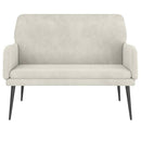 bænk 108x79x79 cm velour cremefarvet